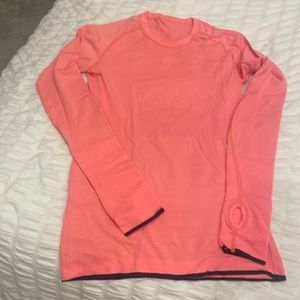Lululemon- swiftly tech long sleeve shirt 2.0; size 4, coral color